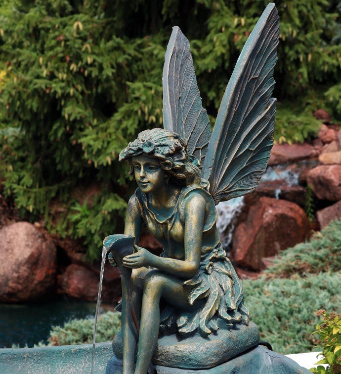 Fairy Shell Outdoor Water Fountain 30 Inch