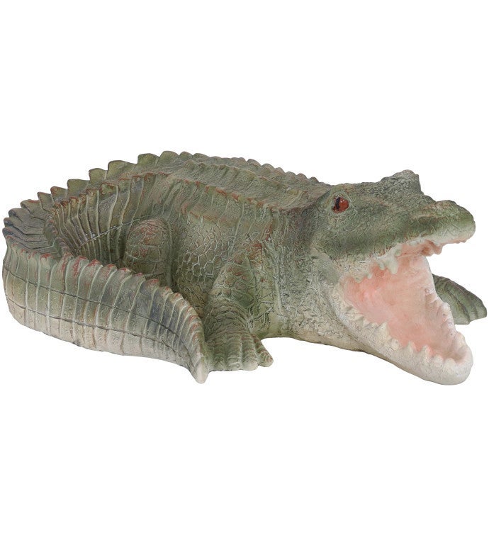 Chloe The Crocodile Indoor/outdoor Garden Statue - 18.25-inch