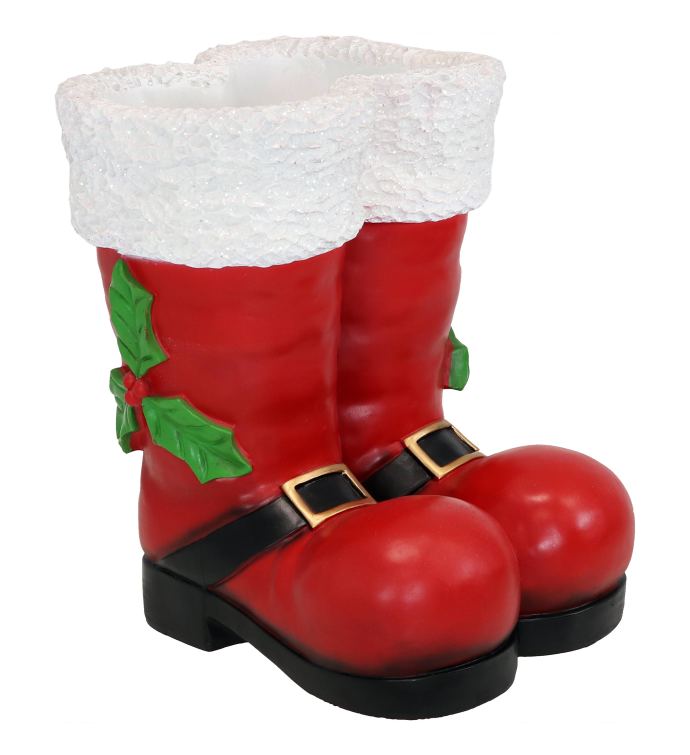 Santa Boots Statue   13 inch Polyresin   Indoor Or Outdoor Decoration