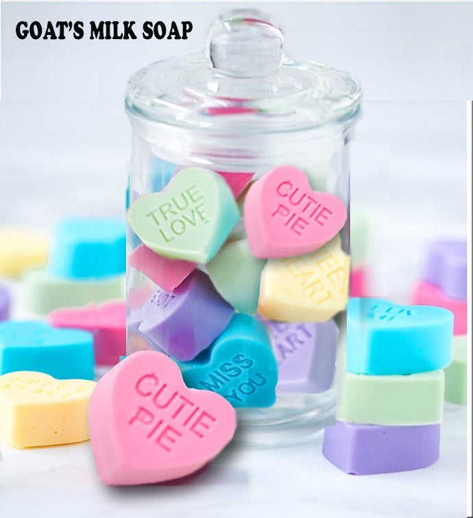 Valentines Day Pastel Conversation Heart Soap In A Jar