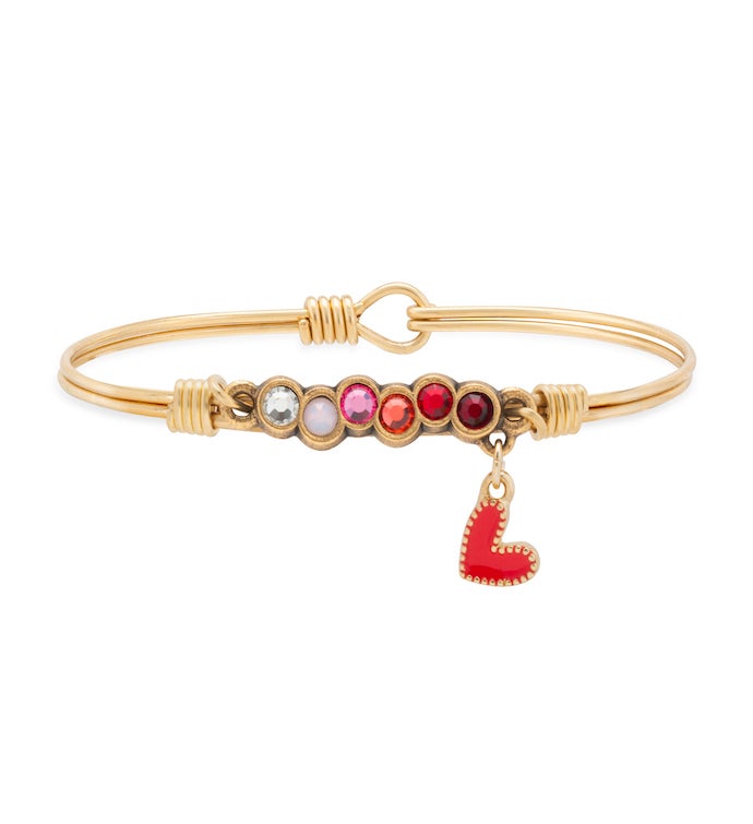 Luca + Danni Red Heart Starlight Bangle In Love Ombre