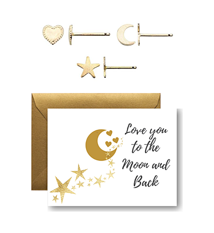 Love You To The Moon And Back Earring Set