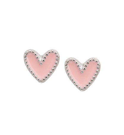 Luca + Danni Heart Stud Earrings In Pink