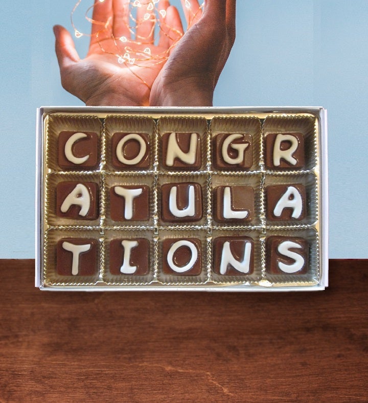 Congratulations Chocolate Message Gift Congrats Gifts Idea