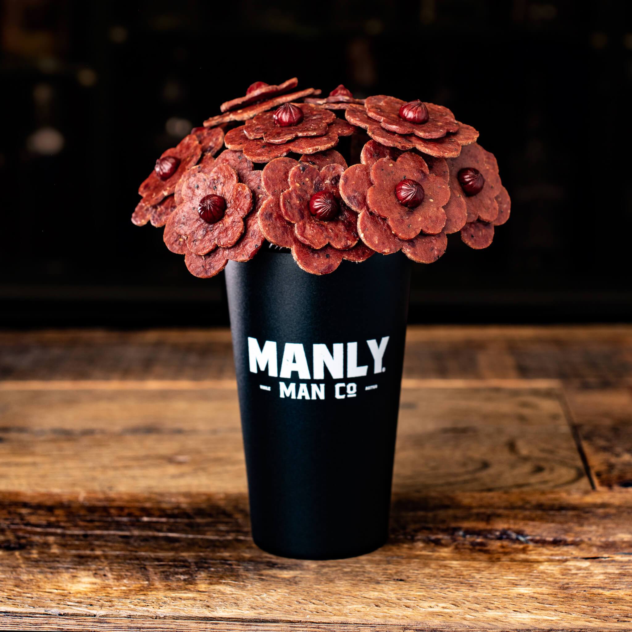 Beef Jerky Flower Bouquet   Black Steel Edition