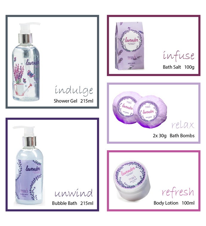 Lavender Bath and Body Spa Gift Set Tub