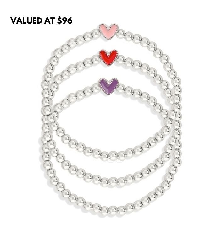 Luca + Danni Heart Stretch Bracelet Set