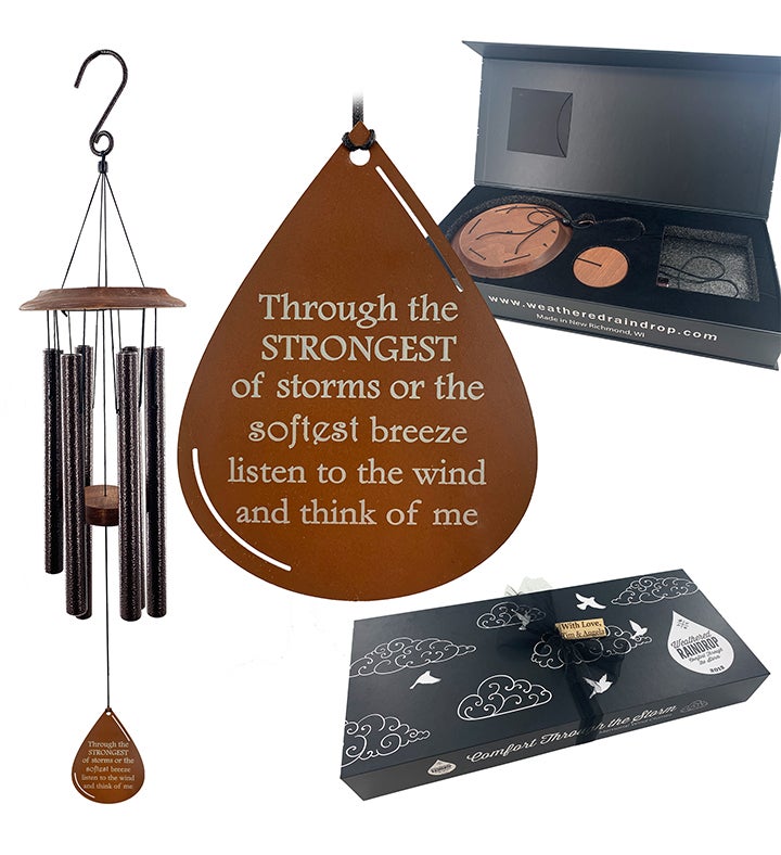 Remembrance Copper Teardrop Wind Chime Sympathy Gift
