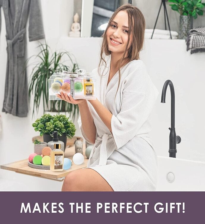 Bath Bombs Gift Set - Home Spa Set With 9 Oversized Scented Bath Bombs