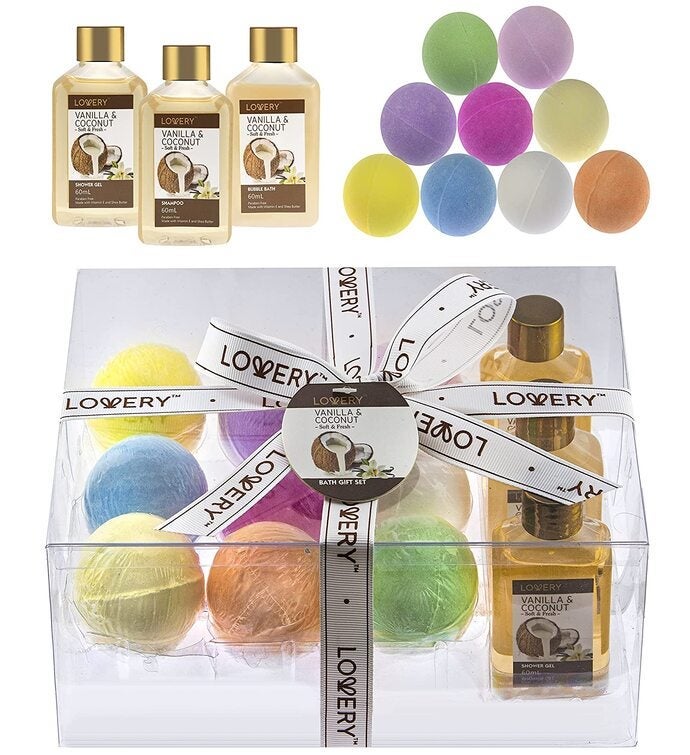 Bath Bombs Gift Set   Home Spa Set With 9 Oversized Scented Bath Bombs