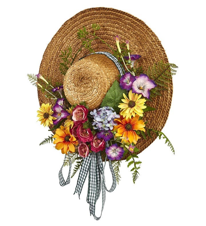 Nearly Natural Mixed Flower Hat Wreath