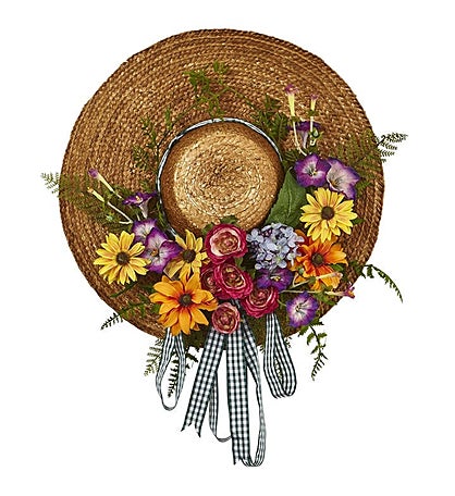 Nearly Natural Mixed Flower Hat Wreath