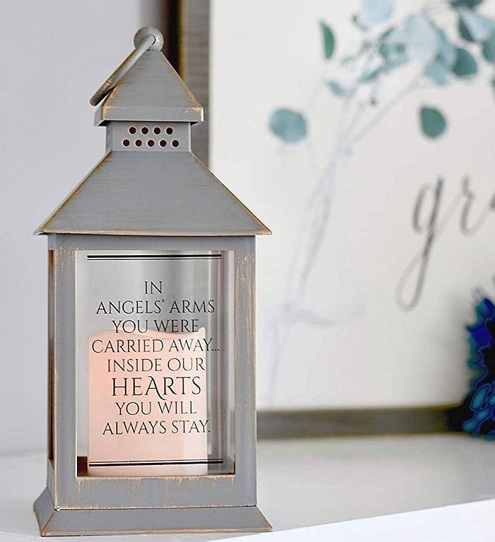 Memorial Candle Lantern Sympathy Gift With Led Candle