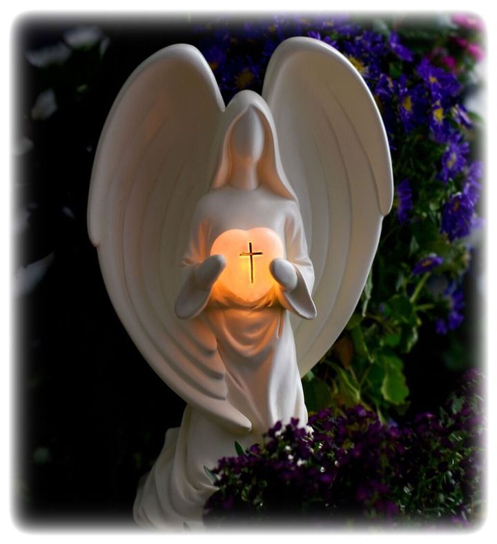 Solar Angel Statue, Sympathy Gift Figurine For Celebration Of Life