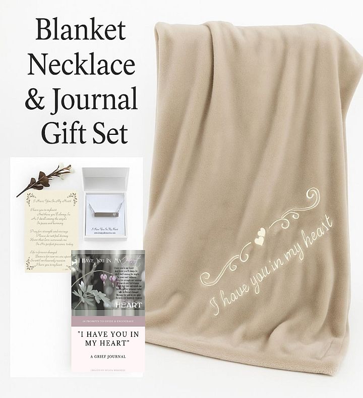 Memorial Blanket Sympathy Gift Knit Throw With Grief Journal