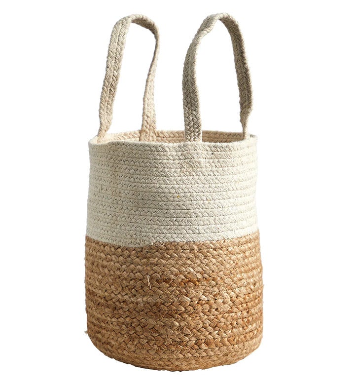 Nearly Natural 12.5 Handmade Natural Jute And Cotton  Planter