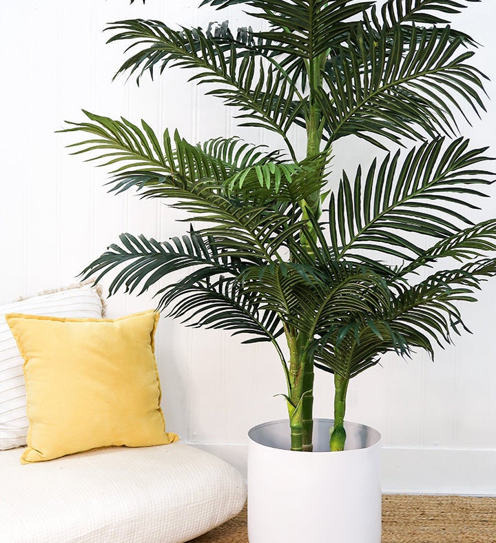 Nearly Natural 6.5' Golden Cane Artificial Palm Tree