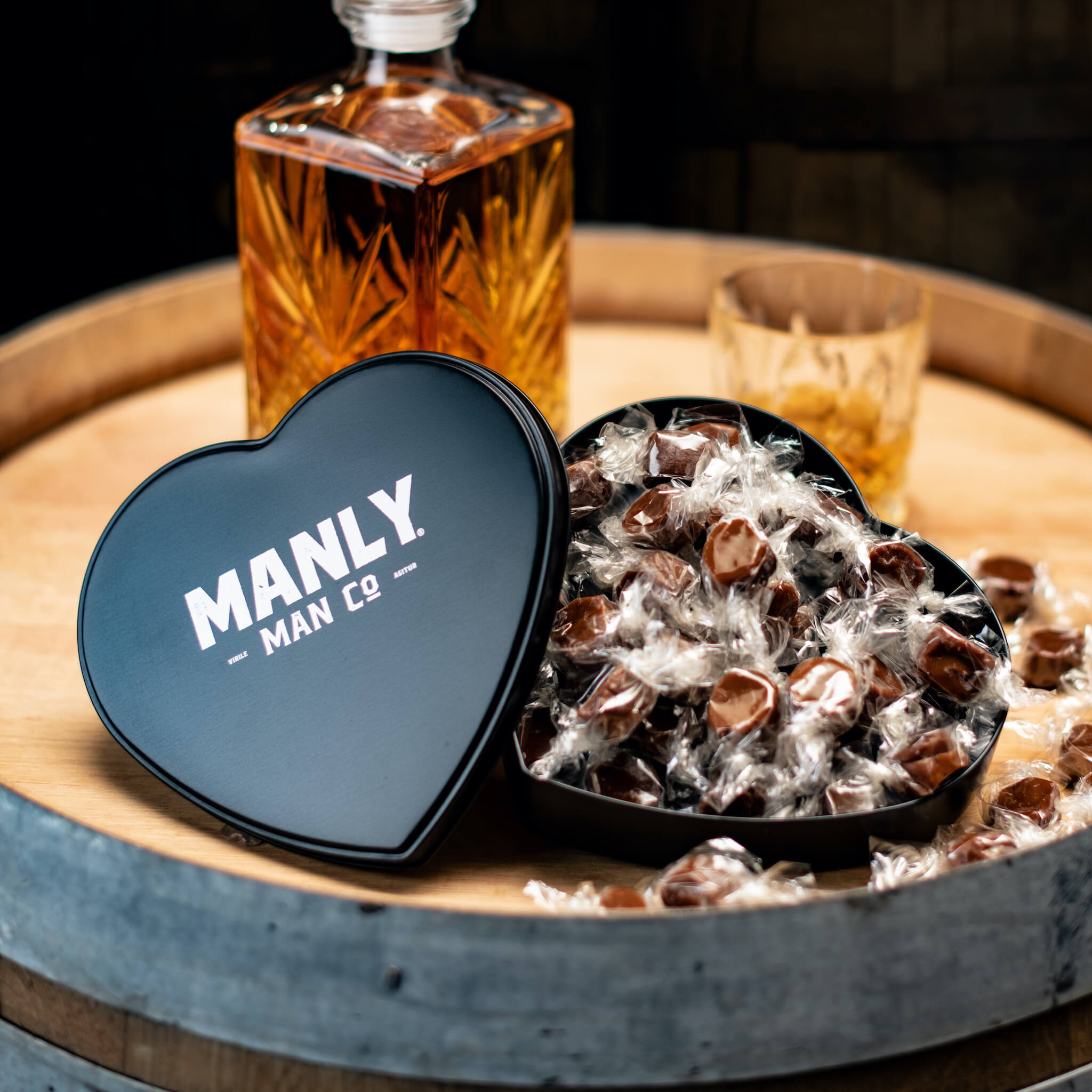 Scotch Whiskey Caramel Heart Tin