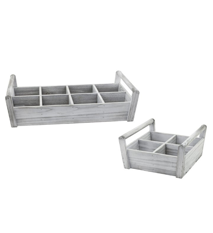 Aged White Crates S/2