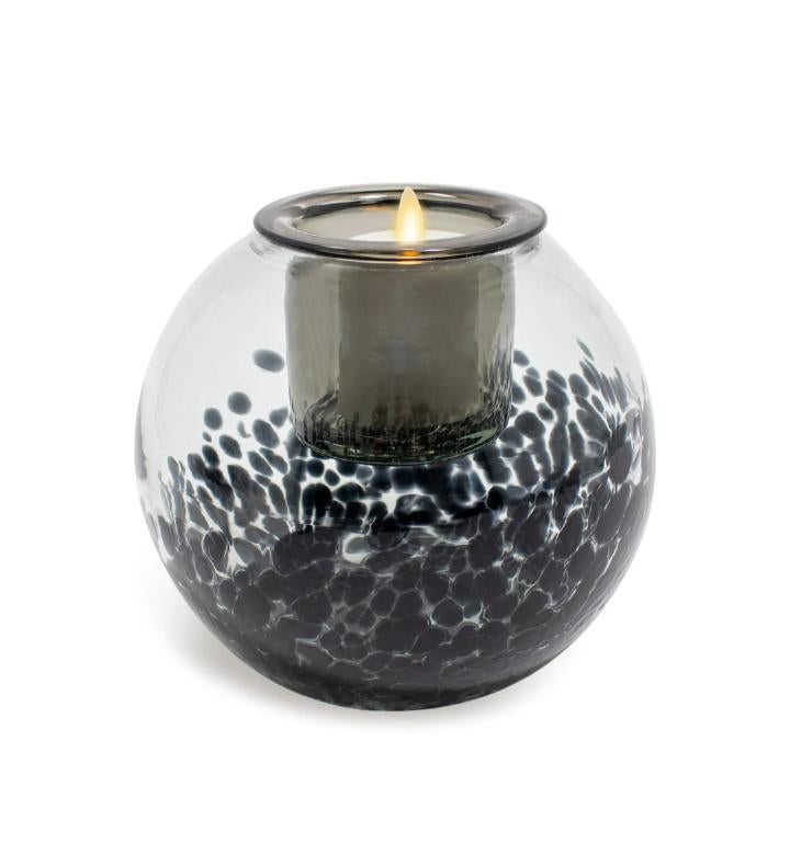 Glass Round W Replaceable Candle