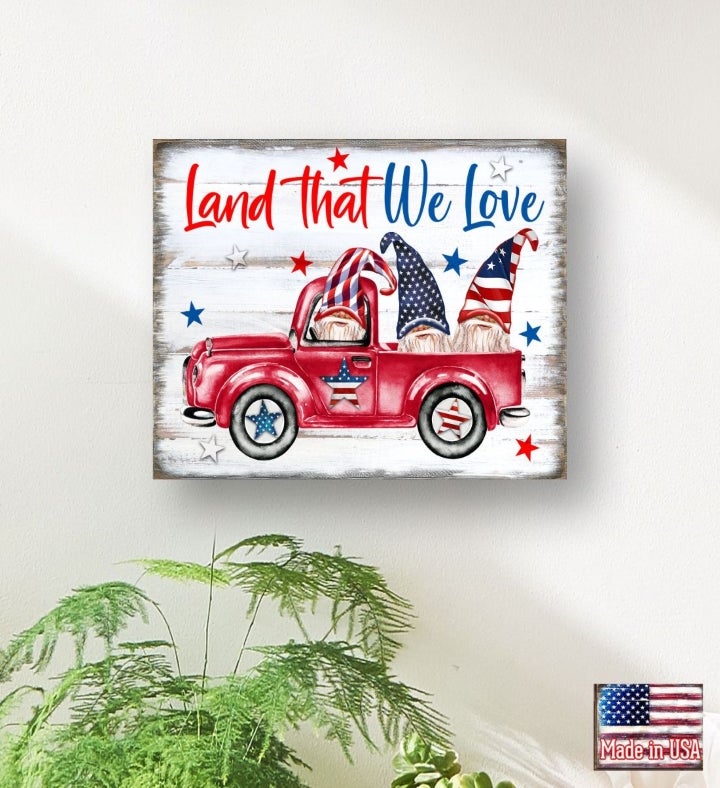 American Patriotic Tractor Wall Block By Susan Winget American Décor