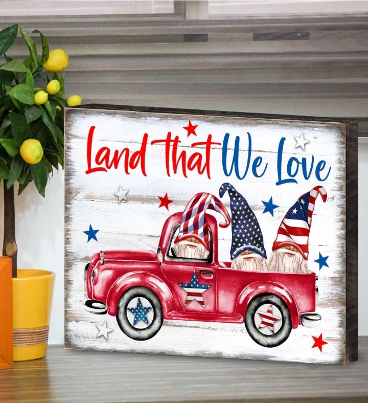 American Patriotic Tractor Wall Block By Susan Winget American Décor