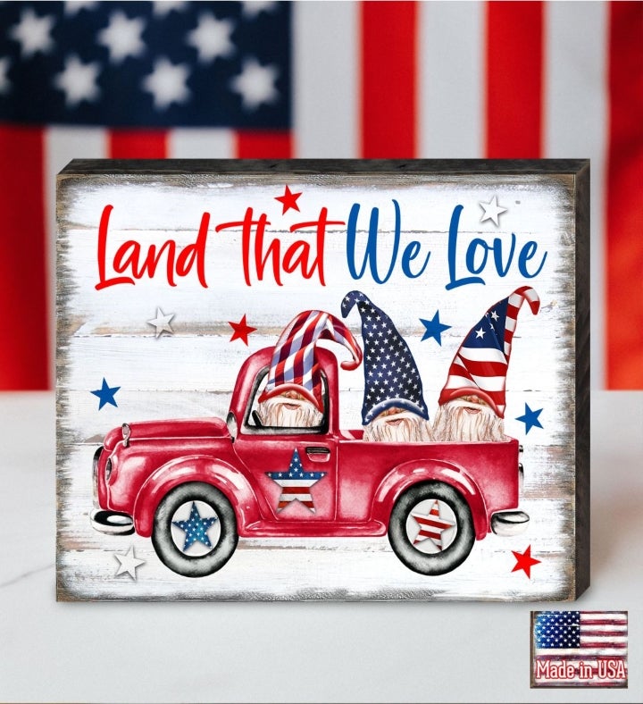 American Patriotic Tractor Wall Block By Susan Winget American Décor
