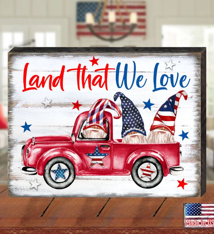 American Patriotic Tractor Wall Block By Susan Winget American Décor