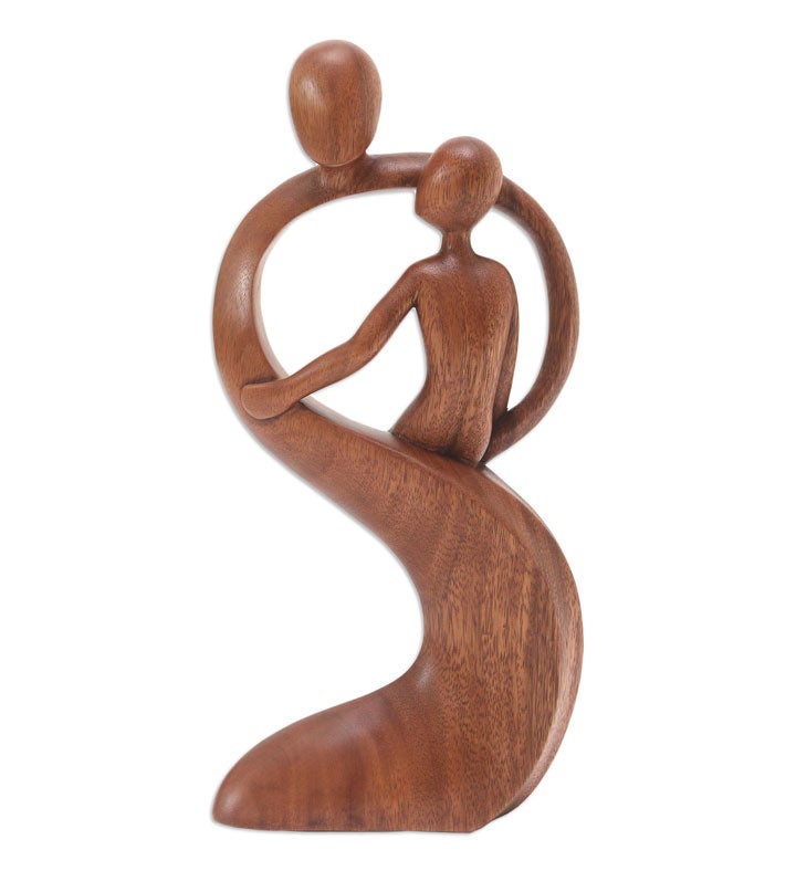 Novica Handmade Fathers Protection Wood Statuette