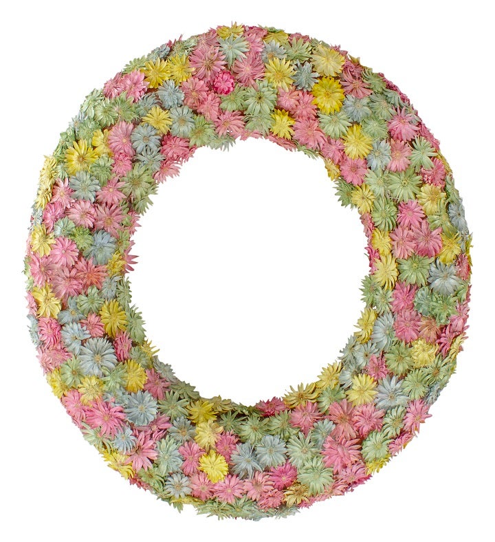 Multi-colored Daisy Artificial Spring Floral Wreath 10-inch