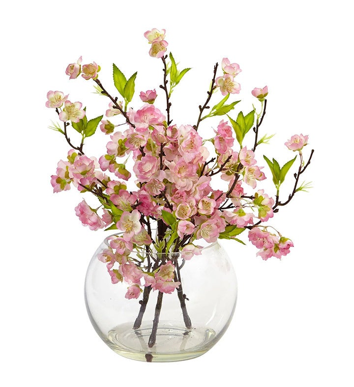 Nearly Natural Cherry Blossom In Large Vase