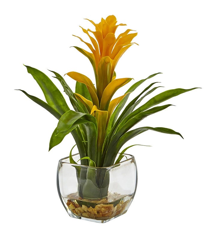 Nearly Natural Bromeliad With Vase Arrangement