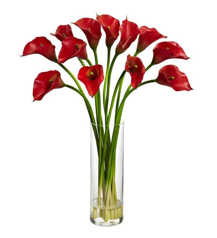 Nearly Natural Mini Calla Lily Silk Flower Arrangement