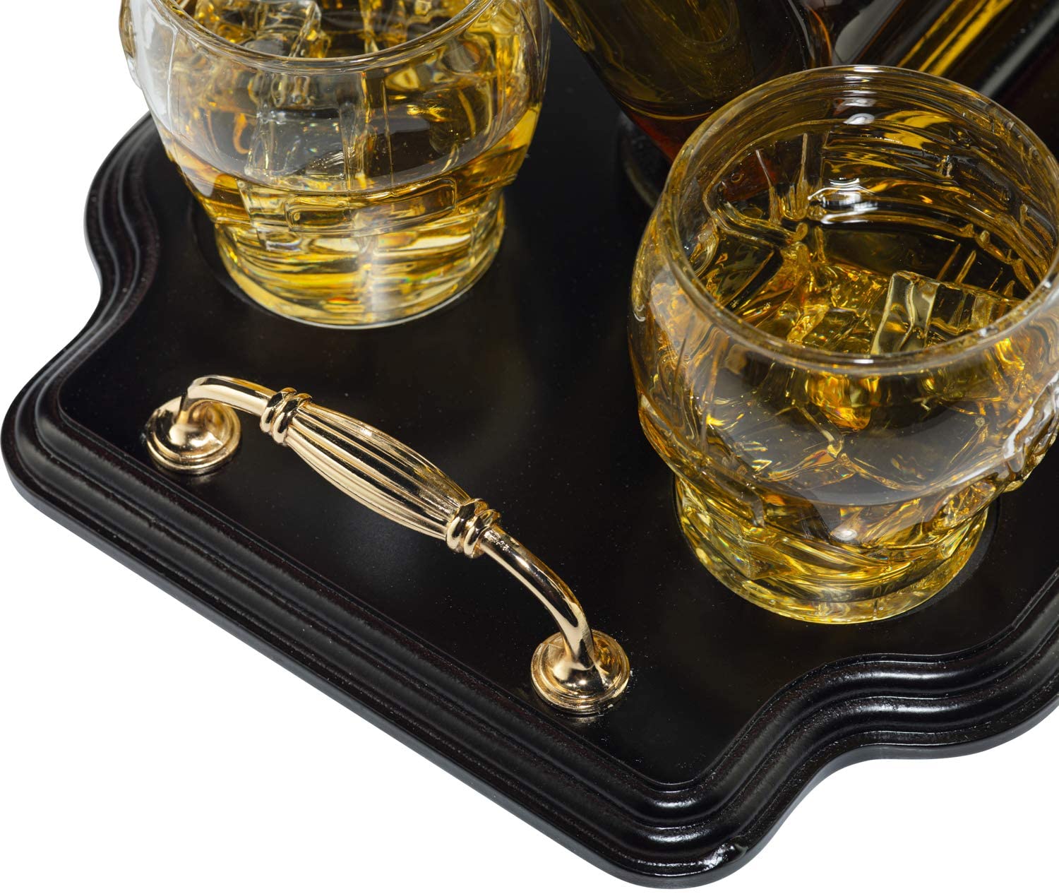 Ice Hockey Whiskey Decanter Set With 4 Helmet Whiskey Glasses