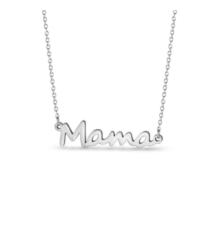 Women's Large Stainless Steel Mama Necklace Pendant Jewelry