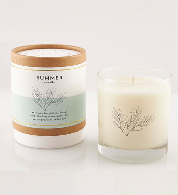 Seasonal Candle In Reusable Rocks Glass