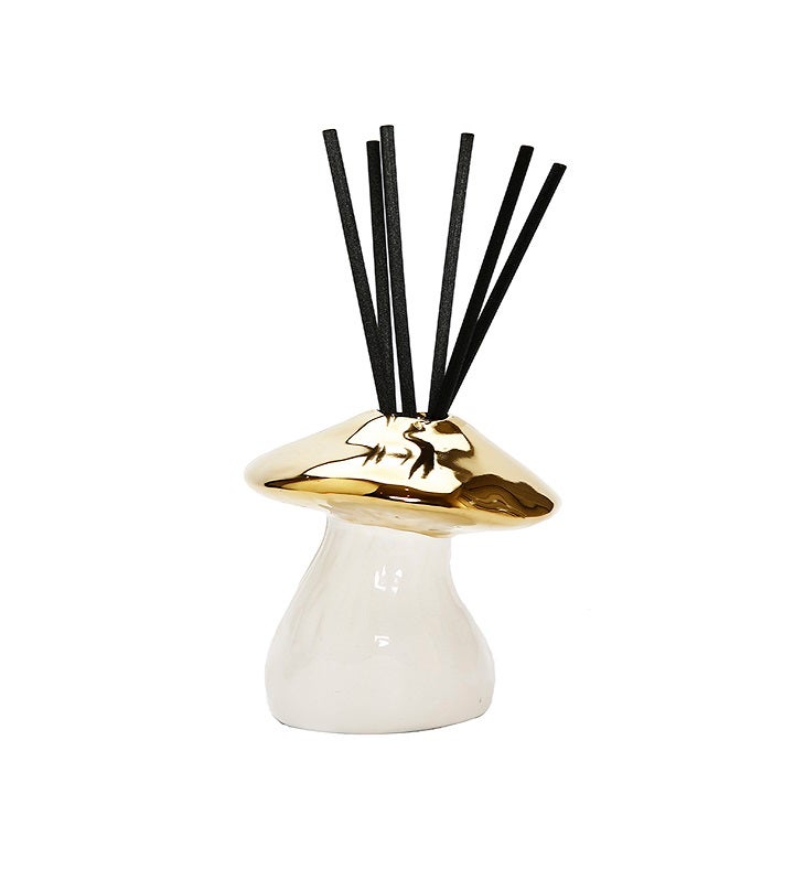 Gold And White Mushroom Shaped Diffuser Lily Of The Valley Scent
