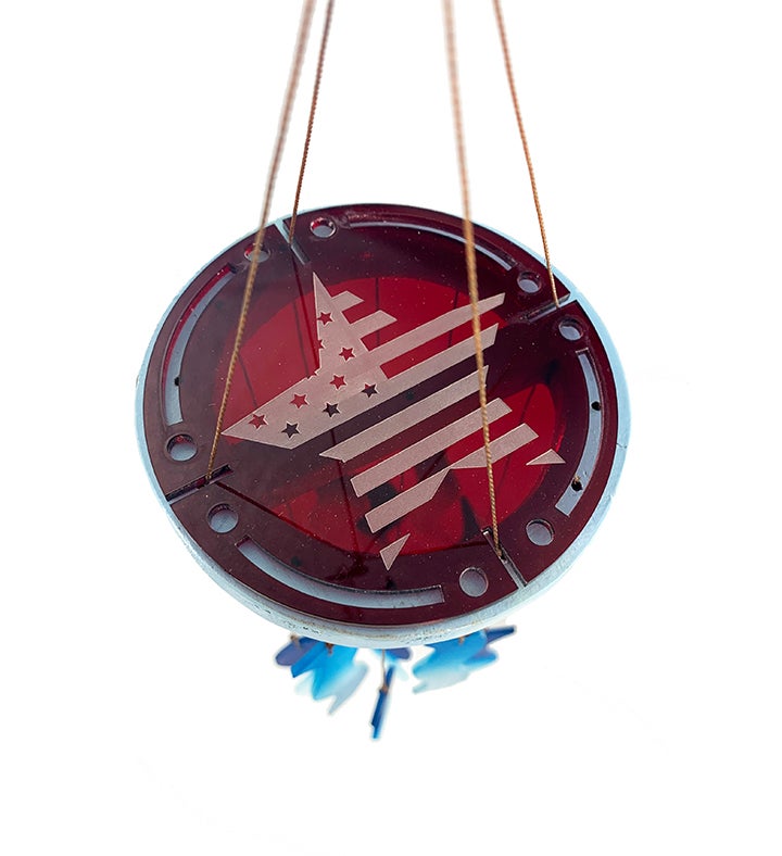 Stars And Stripes 4th Of July Sea Glass Red, White And Blue Wind Chime