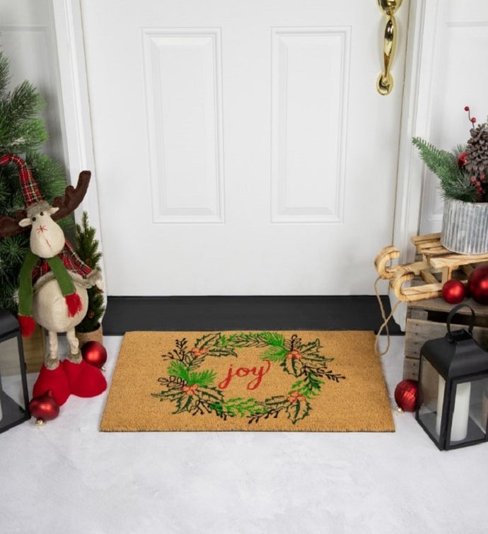 Joy Doormat, Winter Doormat, Joy Decor, Christmas Doormat, Front Door Mat,  Holiday Door Mat, Christmas Decor Outdoor, Holiday Rug for Porch 