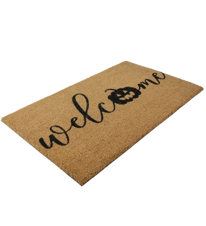 Natural Coir Pumpkin "Welcome" Halloween Doormat 18" x 30"