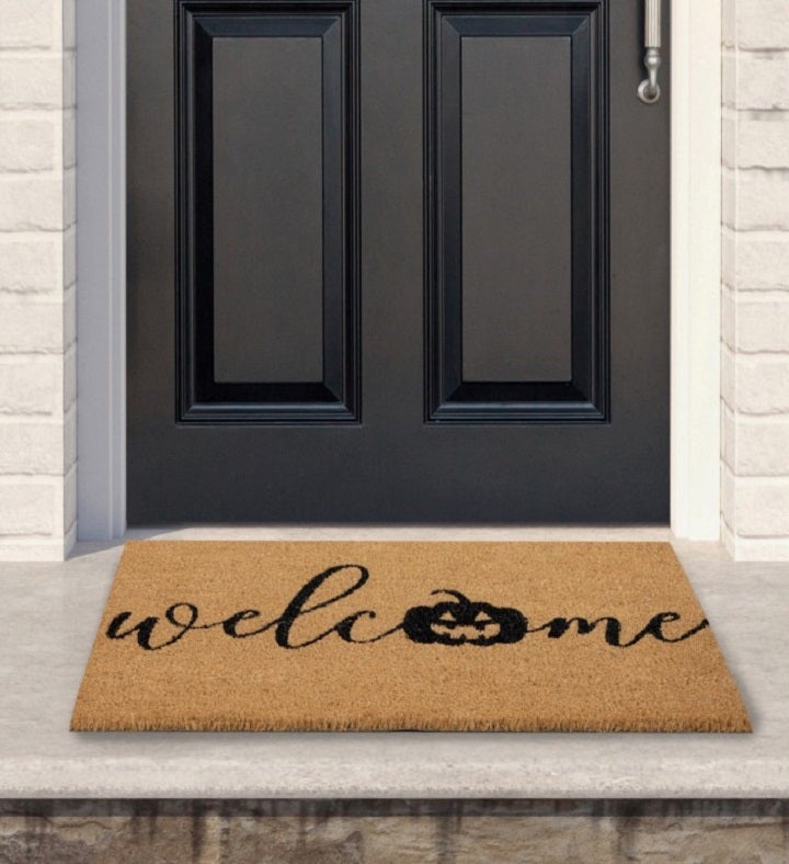 Natural Coir Pumpkin "Welcome" Halloween Doormat 18" x 30"