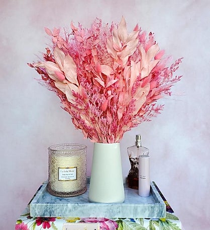 Pink Lady Everlasting Dried Bouquet with Vase