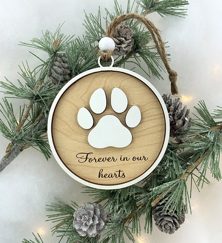 Pet Memorial Paw Print Ornament