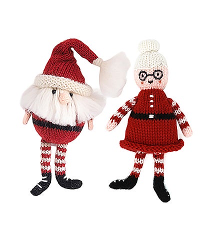 Mr & Mrs Claus Ornaments, Set Of 2