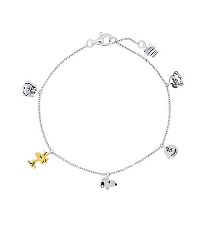 Snoopy & The Gang Charm Bracelet Finished in 18kt Yellow Gold