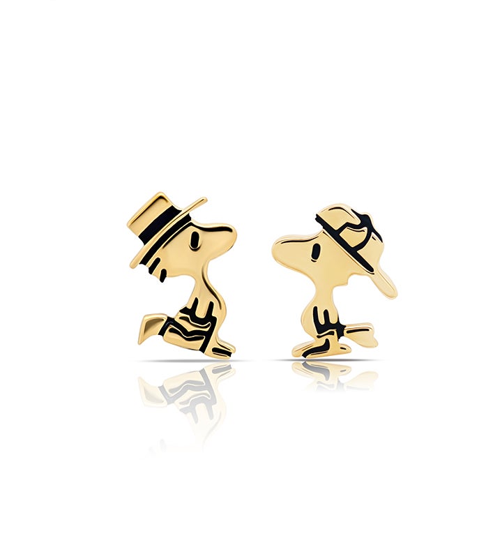 Woodstock Stud Earrings Finished In 18kt Yellow Gold