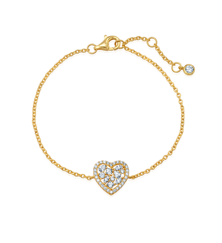 Pave Heart 7'' Bracelet