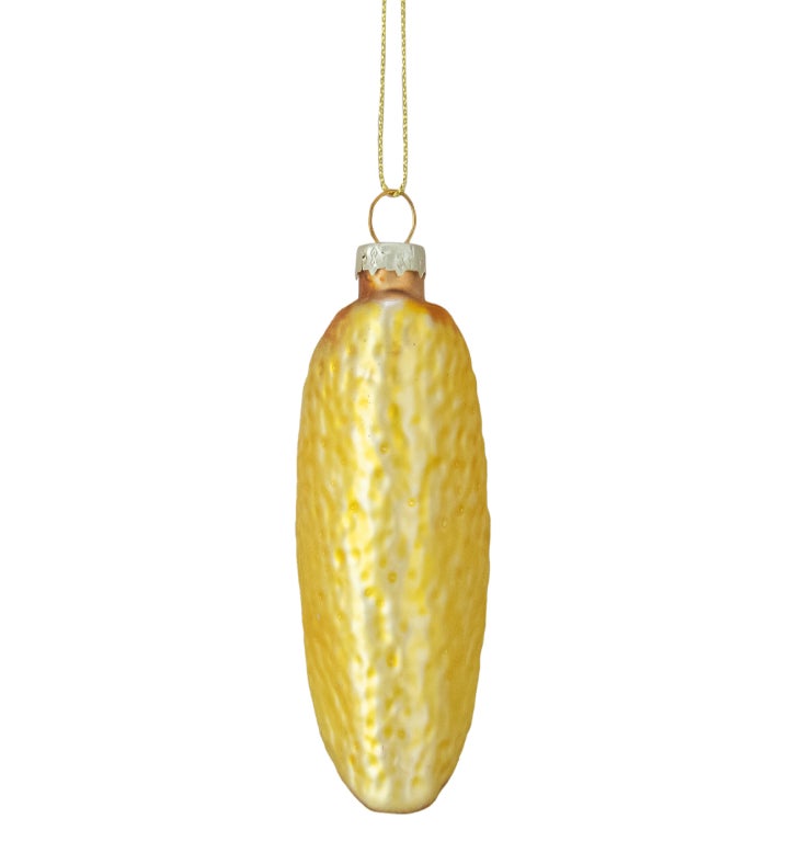 3.5" Yellow Taco Glass Christmas Ornament