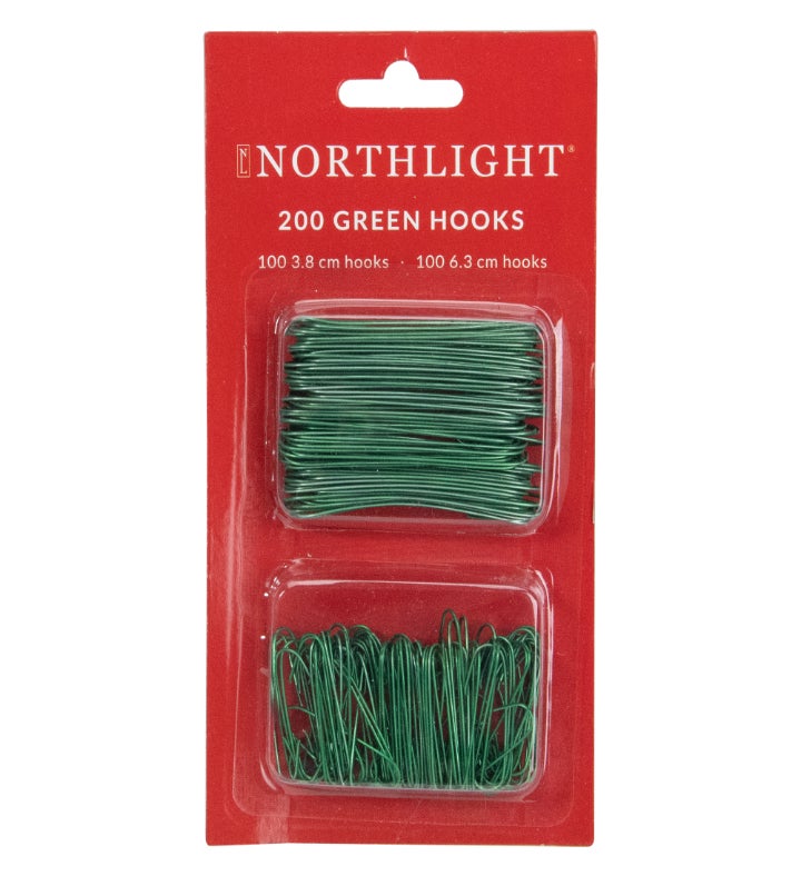 200 count Home Decoration And Gift Collections Green Ornament Hooks 2.5"