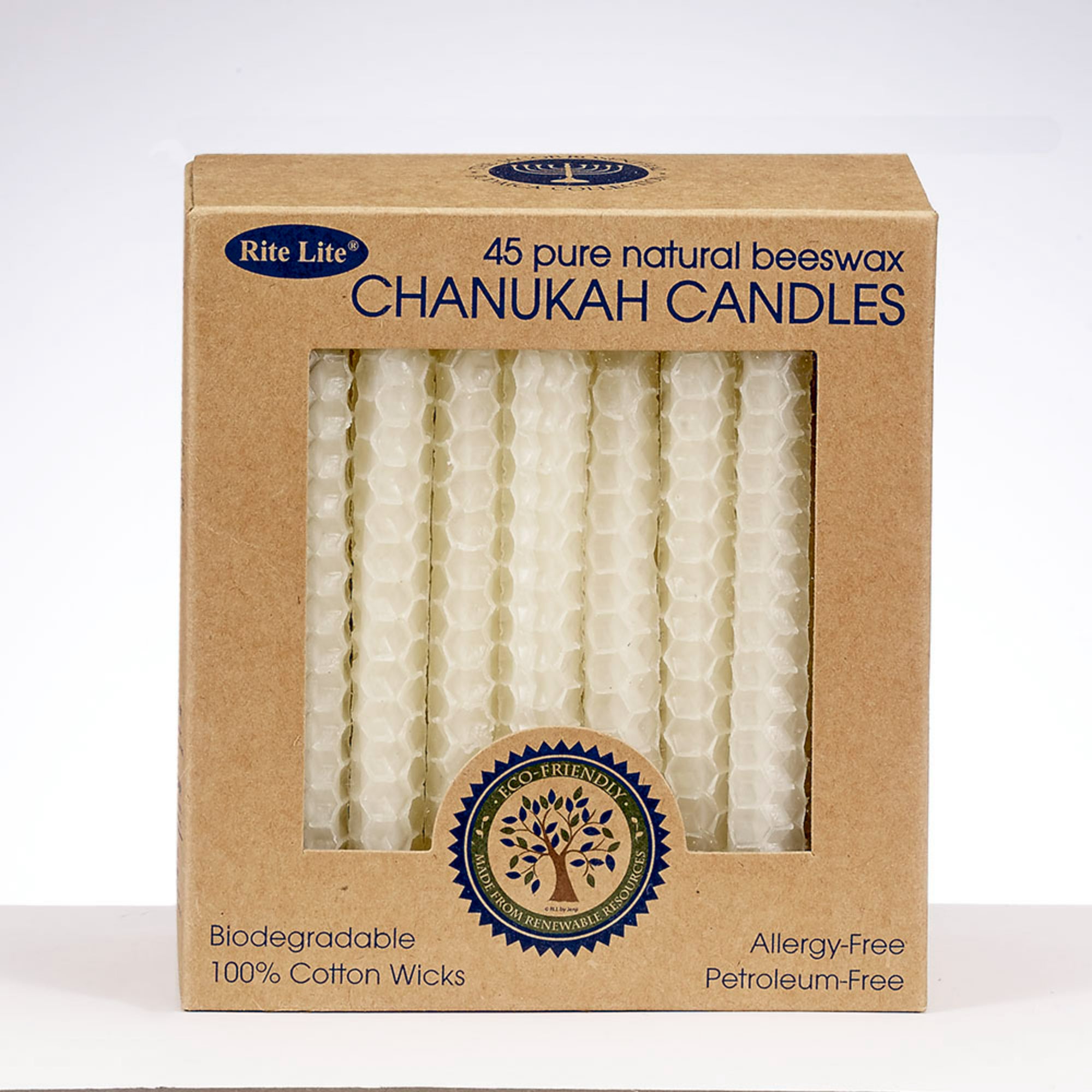 Pack Of 45 White Eco-friendly Natural Beeswax Hanukkah Candles 4